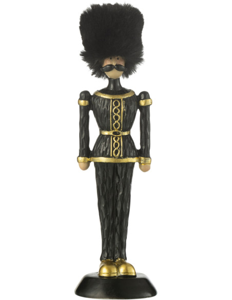 Statuette déco Noël Casse noisette Chapeau fourrure Hauteur 19 cm en Résine Noir Zevran - 1