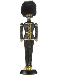 Statuette déco Noël Casse noisette Chapeau fourrure Hauteur 25 cm en Résine Noir Zevran - 1