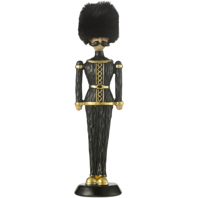 Statuette déco Noël Casse noisette Chapeau fourrure Hauteur 25 cm en Résine Noir Zevran - 1