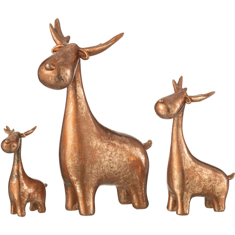 Statuettes déco originales Cerfs en Résine Cuivré Mylox - 1