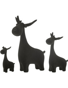 Statuettes déco originales Cerfs en Résine Noir Effet velours Mylox - 1