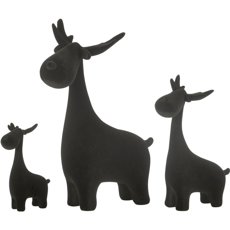 Statuettes déco originales Cerfs en Résine Noir Effet velours Mylox - 1