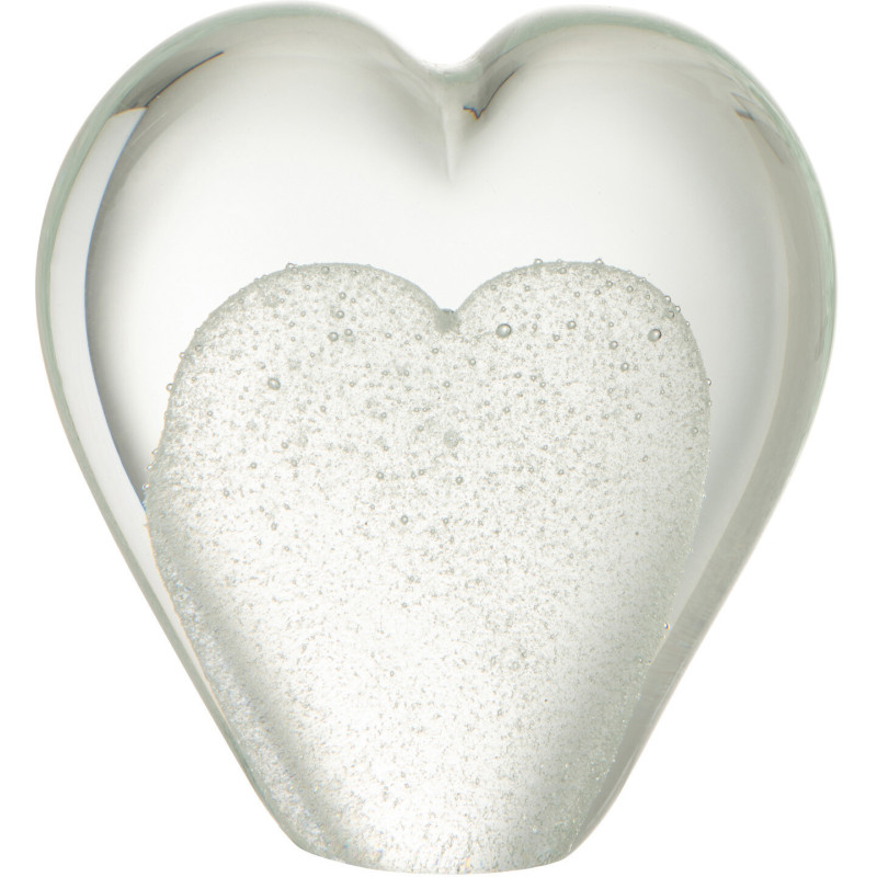 Sulfure Originale Coeur Roméo en Verre Blanc 10 cm - 1