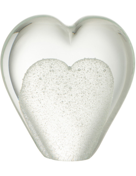 Sulfure Originale Coeur Roméo en Verre Blanc 10 cm - 1