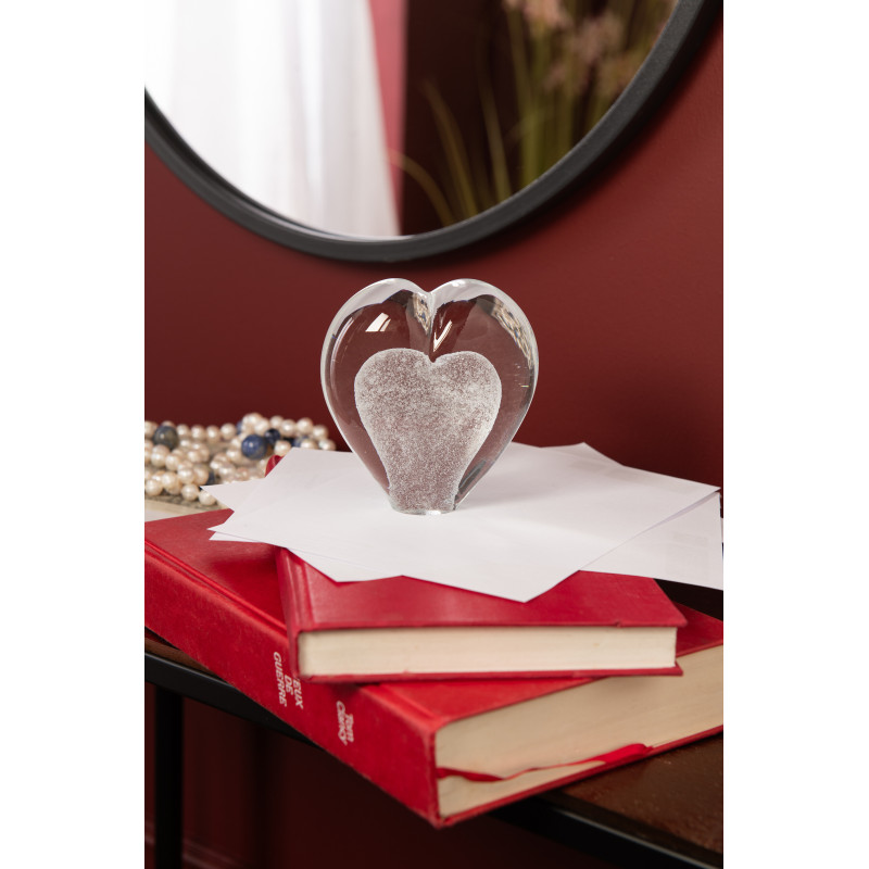 Sulfure Originale Coeur Roméo en Verre Blanc 10 cm - 2