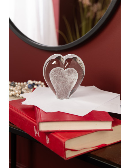 Sulfure Originale Coeur Roméo en Verre Blanc 10 cm - 2