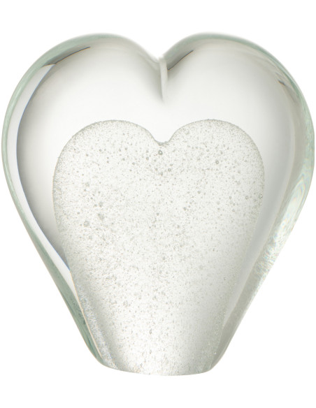 Sulfure Originale XL Coeur Roméo en Verre Blanc 12 cm - 1