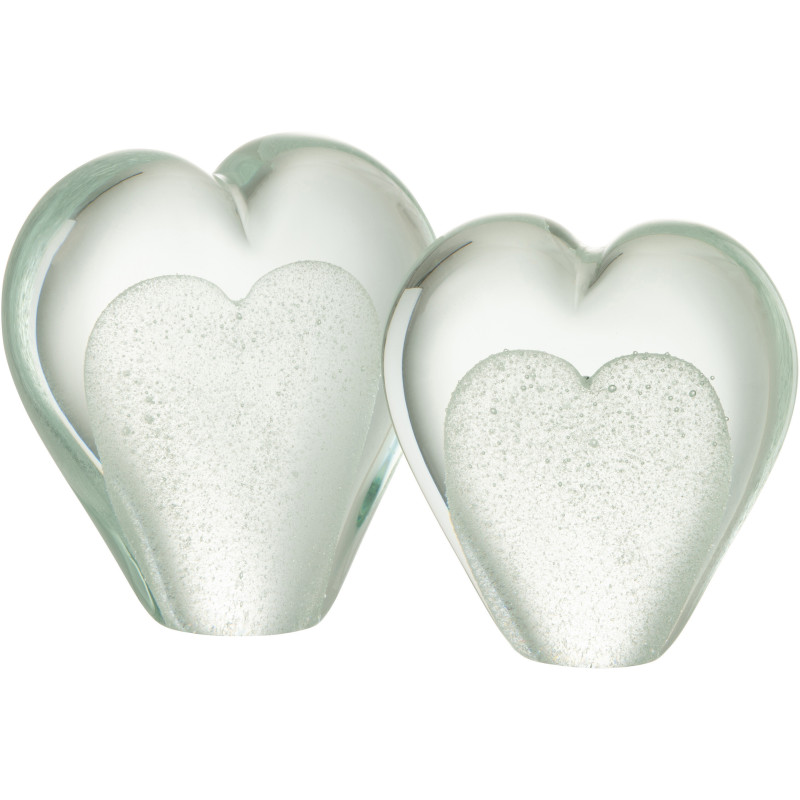 Sulfure Originale XL Coeur Roméo en Verre Blanc 12 cm - 2