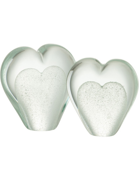 Sulfure Originale XL Coeur Roméo en Verre Blanc 12 cm - 2