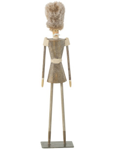 Statuette déco moderne Noël Casse noisette Hauteur 32 cm en Métal Gris Velor - 1