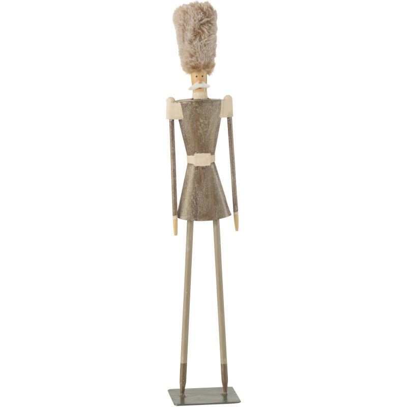Statuette déco moderne Noël Casse noisette Hauteur 48 cm en Métal Gris Velor - 1