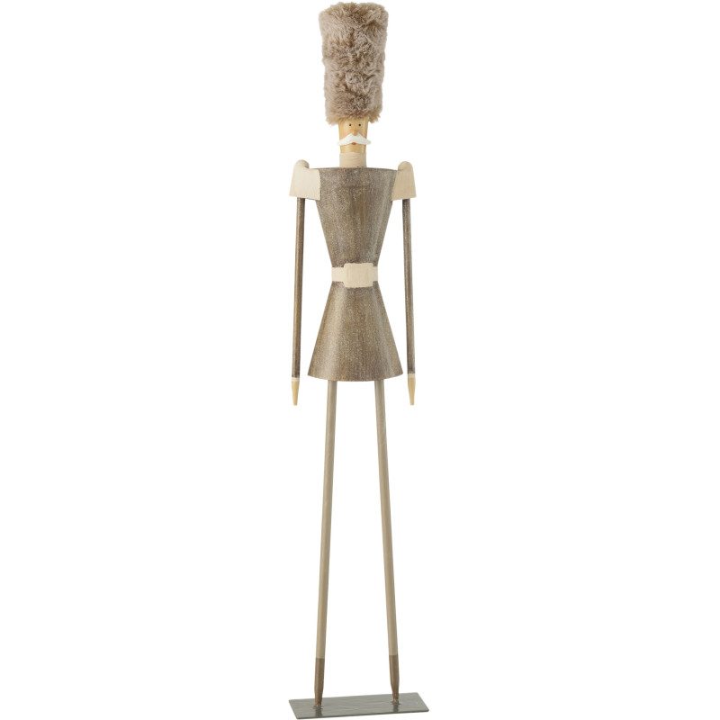 Statuette déco moderne Noël Casse noisette XL Hauteur 72 cm en Métal Gris Velor - 1