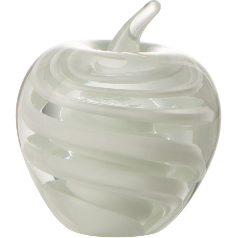 Sulfure Pomme Ruban Adam en Verre Blanc 9 cm - 1