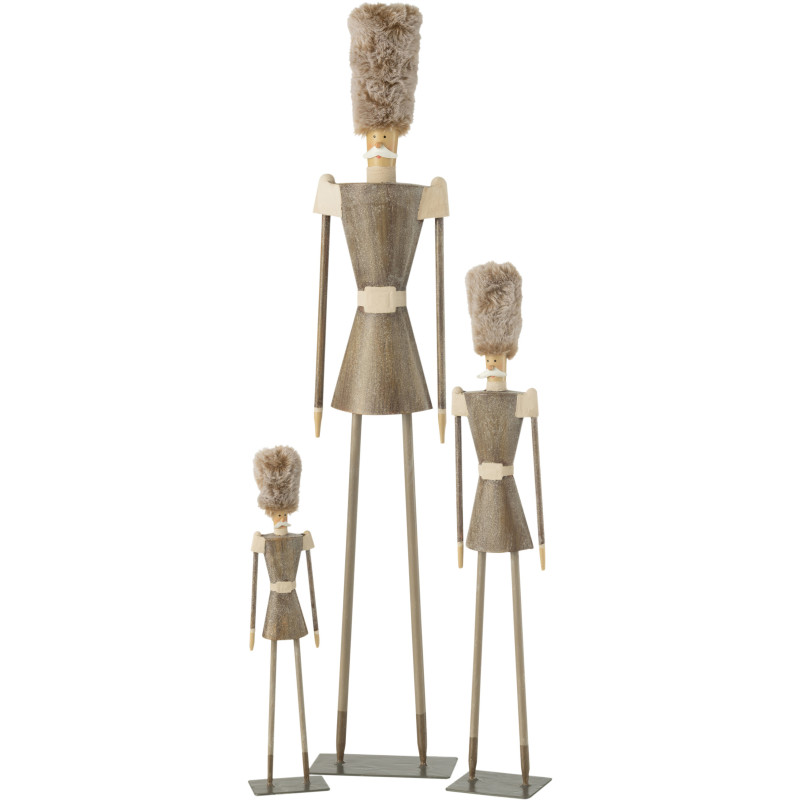 Statuette déco moderne Noël Casse noisette XL Hauteur 72 cm en Métal Gris Velor - 3