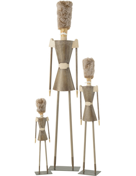 Statuette déco moderne Noël Casse noisette XL Hauteur 72 cm en Métal Gris Velor - 3