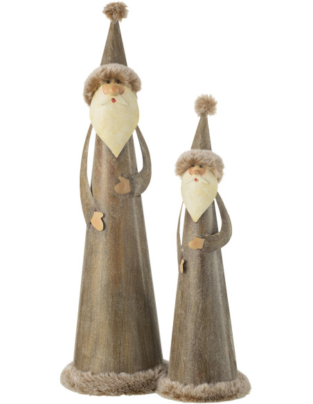 Père Noël moderne XL Hauteur 48 cm en Métal Gris Xirel - 2