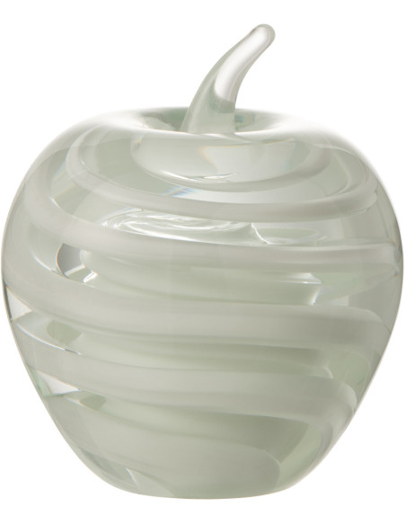 Sulfure Pomme Ruban Adam en Verre Blanc 12 cm - 1