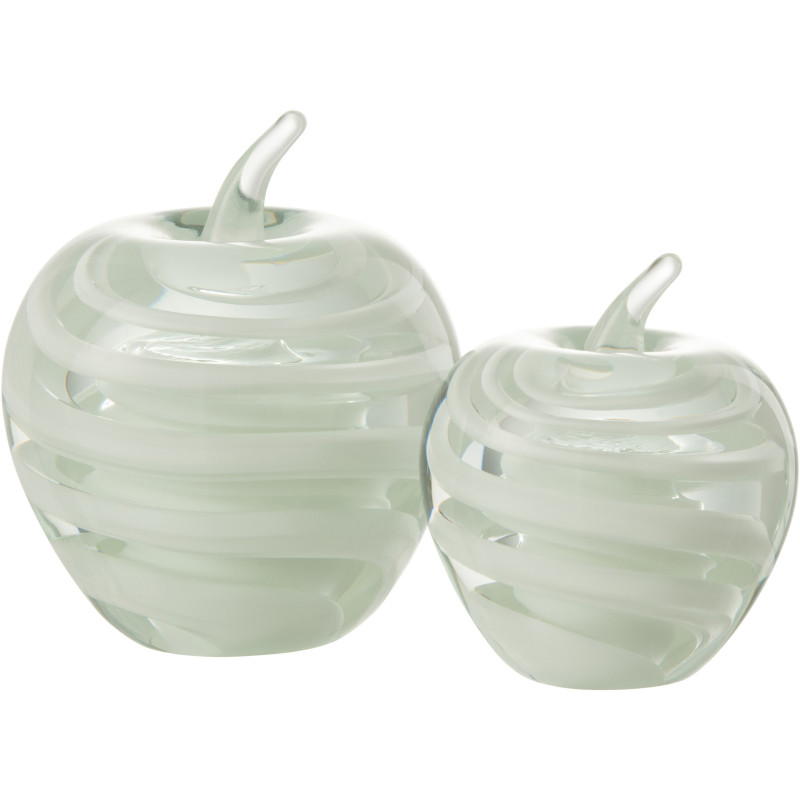 Sulfure Pomme Ruban Adam en Verre Blanc 12 cm - 2