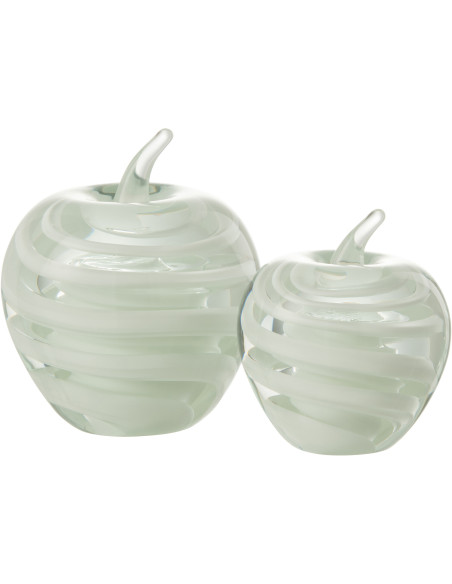 Sulfure Pomme Ruban Adam en Verre Blanc 12 cm - 2