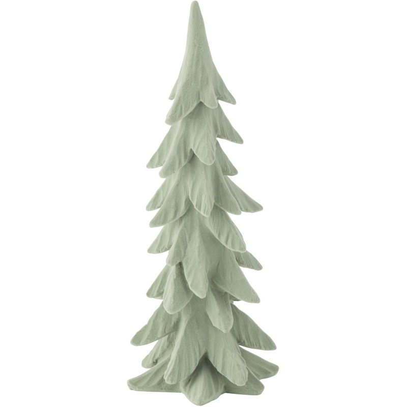Sapin de Noël original XL Hauteur 44 cm en Résine Vert menthe Effet velours Brenar - 1