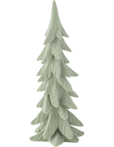 Sapin de Noël original XL Hauteur 44 cm en Résine Vert menthe Effet velours Brenar - 1