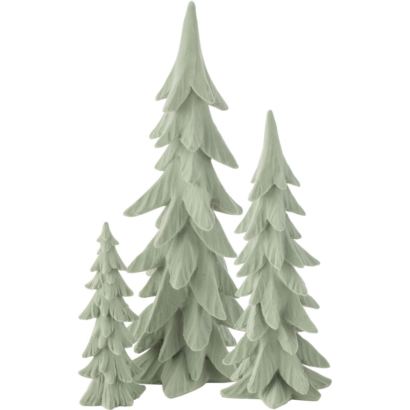 Sapin de Noël original XL Hauteur 44 cm en Résine Vert menthe Effet velours Brenar - 3