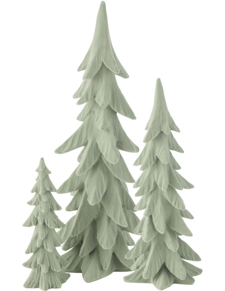 Sapin de Noël original XL Hauteur 44 cm en Résine Vert menthe Effet velours Brenar - 3