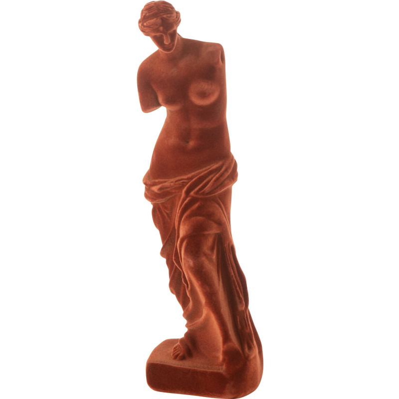Statuette déco antique Femme grecque Hauteur 27 cm en Résine Velours Rouge bordeaux Xyrith - 1