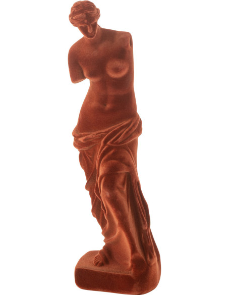 Statuette déco antique Femme grecque Hauteur 27 cm en Résine Velours Rouge bordeaux Xyrith - 1