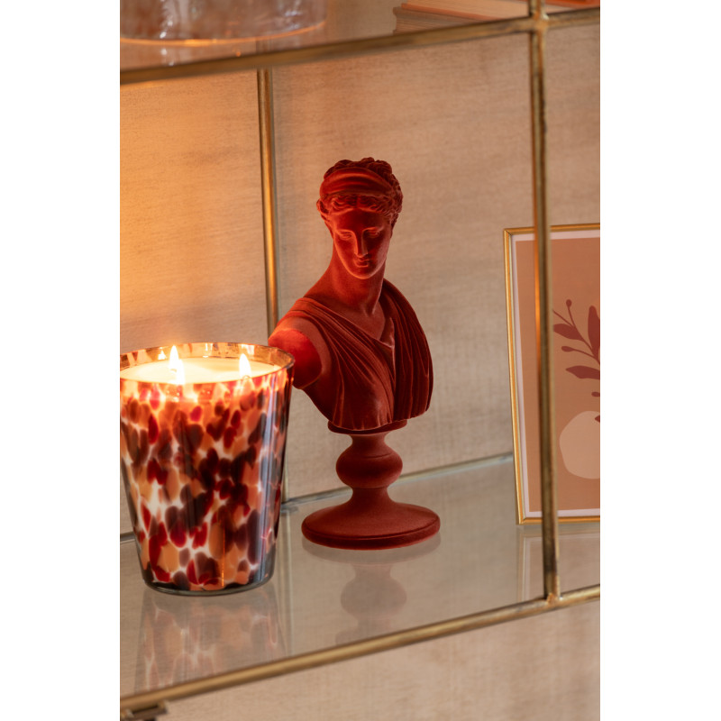 Statuette déco antique Buste Femme Hauteur 33 cm en Résine Velours Rouge bordeaux Gaviel J-Line - 2