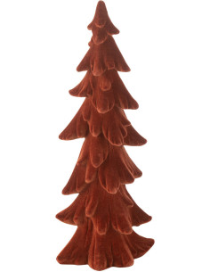 Sapin de Noël original Hauteur 20 cm en Résine Rouge Effet velours Brenar - 1