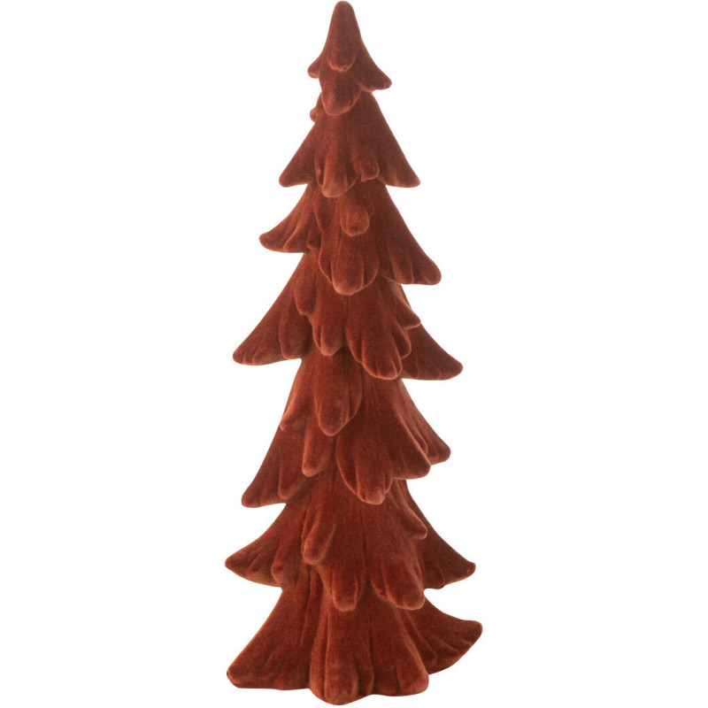 Sapin de Noël original Hauteur 20 cm en Résine Rouge Effet velours Brenar - 1