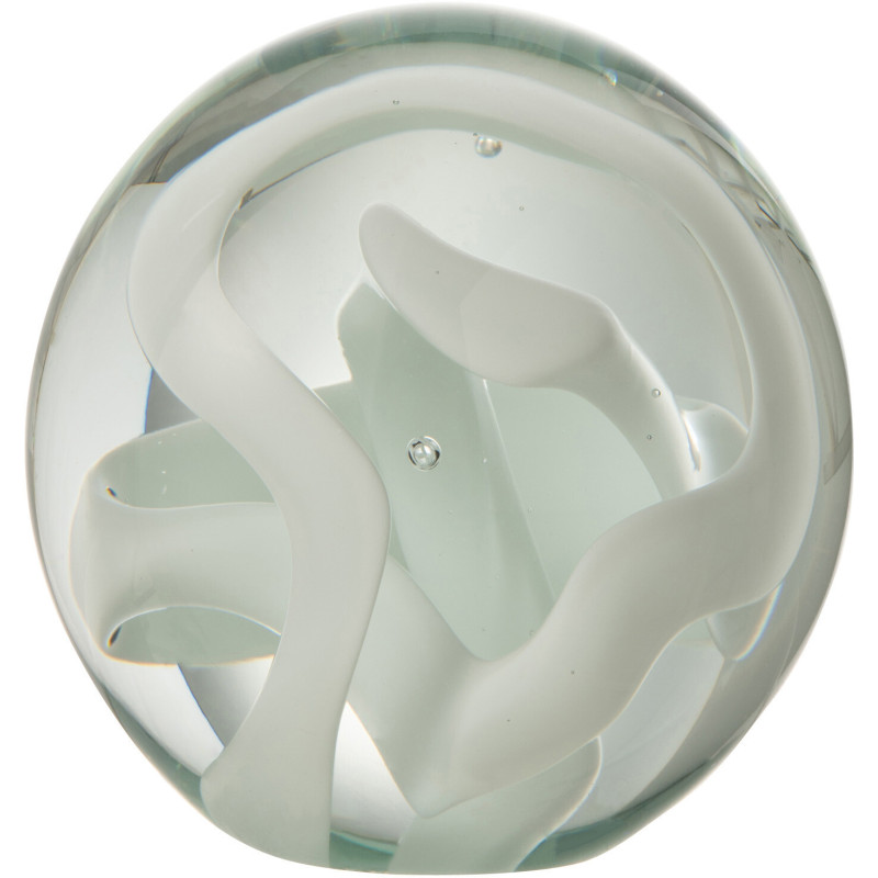 Sulfure Ronde Ruban Ribbon en Verre Blanc 10 cm - 1