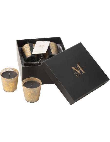 Bougie parfumée luxe Senteur boisée Oud & Ambre 20 heures M-Chic (Lot de 4) - 1