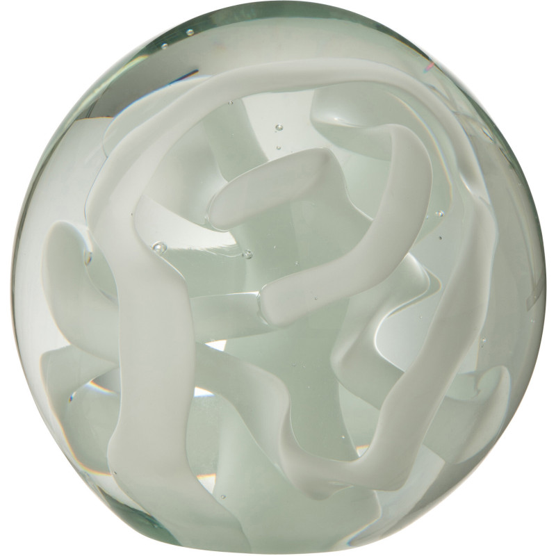 Sulfure Ronde XL Ruban Ribbon en Verre Blanc 12 cm - 1