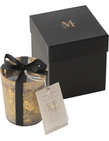 Bougie parfumée luxe Senteur boisée Oud & Ambre 48 heures M-Chic - 1