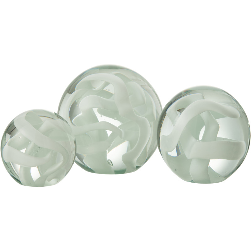 Sulfure Ronde XL Ruban Ribbon en Verre Blanc 12 cm - 2