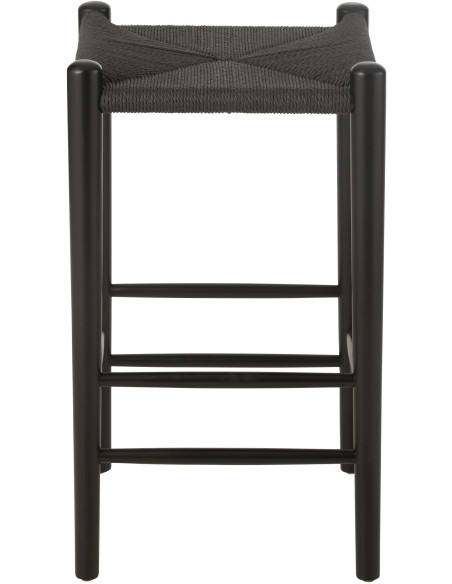 Tabouret de bar moderne en Bois de hêtre Corde Noir Orient - 2