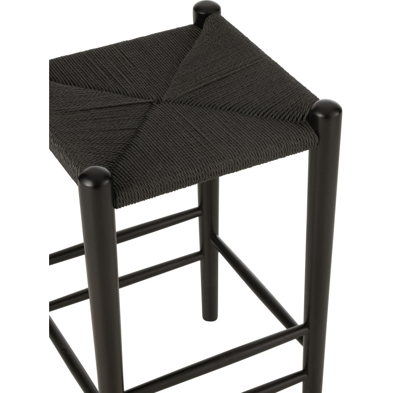 Tabouret de bar moderne en Bois de hêtre Corde Noir Orient - 4