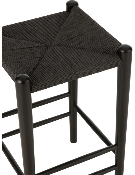 Tabouret de bar moderne en Bois de hêtre Corde Noir Orient - 4
