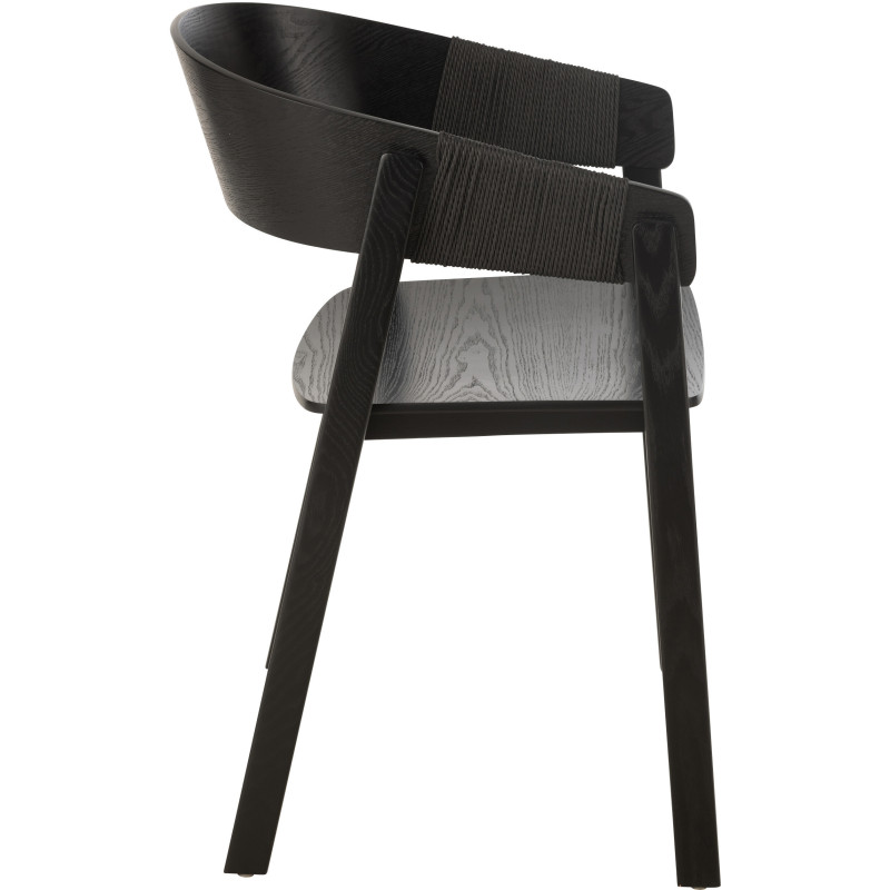 Fauteuil de table moderne en Bois de frêne Corde Noir Naga - 3