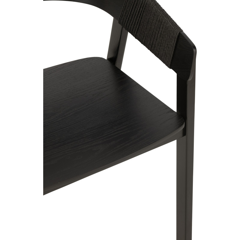 Fauteuil de table moderne en Bois de frêne Corde Noir Naga - 6