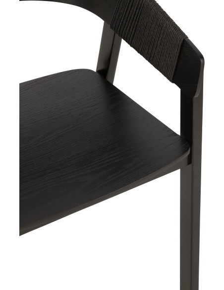 Fauteuil de table moderne en Bois de frêne Corde Noir Naga - 6