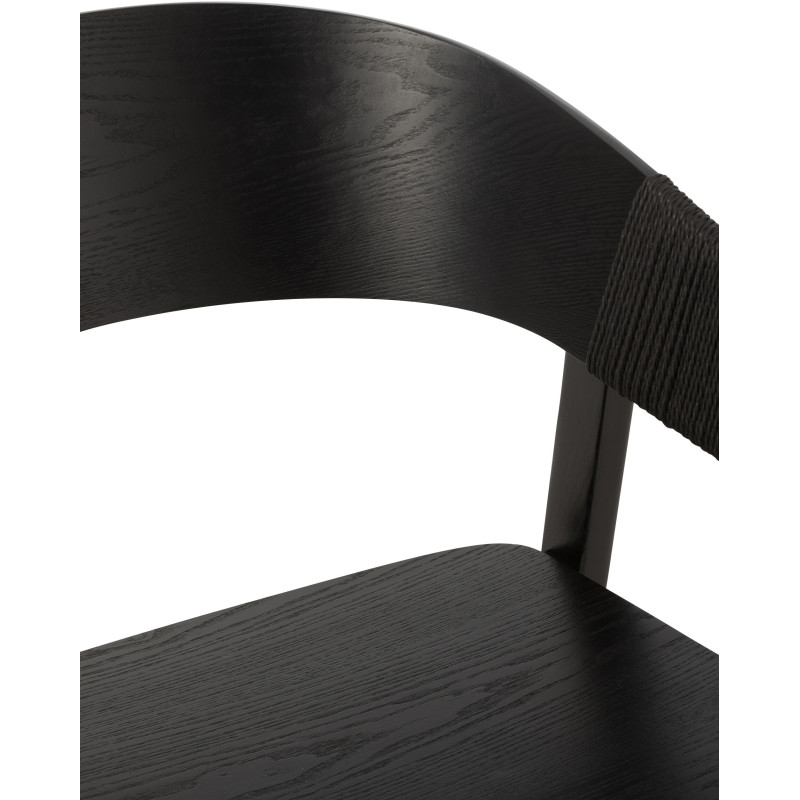 Fauteuil de table moderne en Bois de frêne Corde Noir Naga - 7