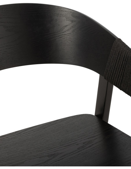 Fauteuil de table moderne en Bois de frêne Corde Noir Naga - 7