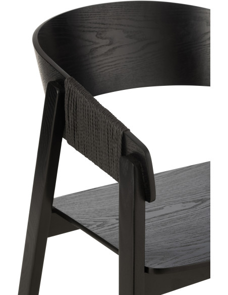 Fauteuil de table moderne en Bois de frêne Corde Noir Naga - 8