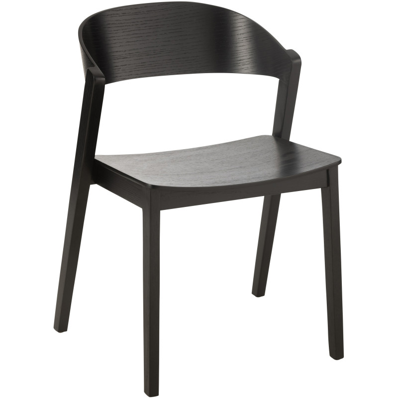 Chaise moderne en Bois de chêne Noir Laga - 1