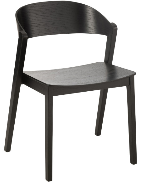 Chaise moderne en Bois de chêne Noir Laga - 1