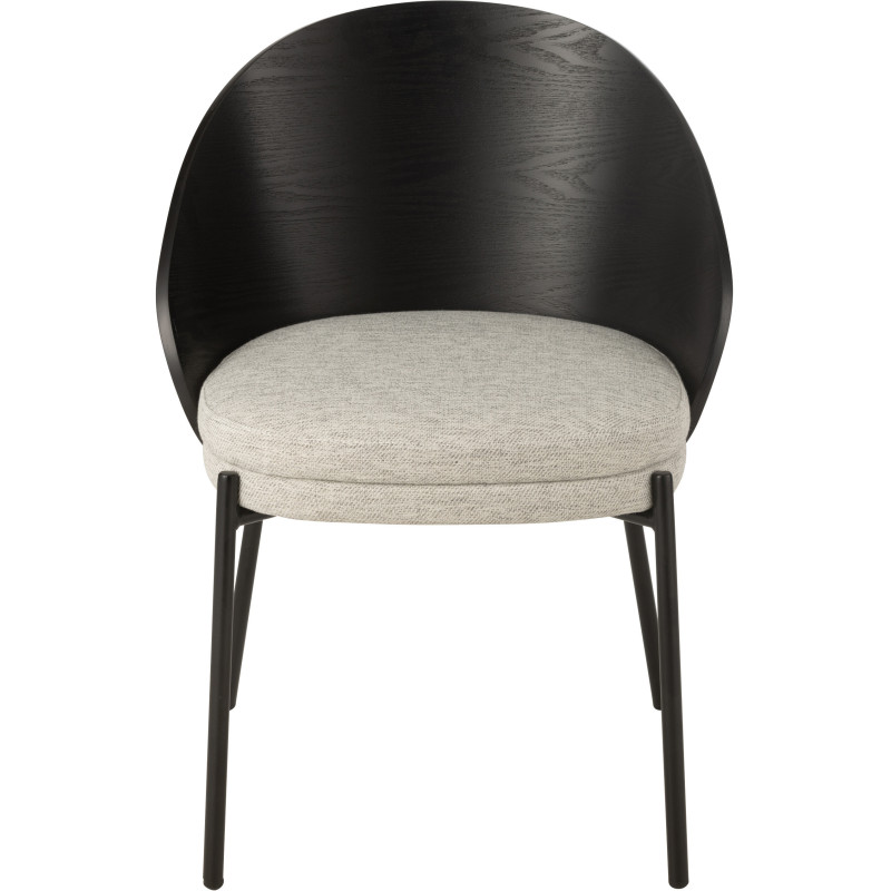 Chaise design en Tissu Gris Bois Métal Noir Lone - 2