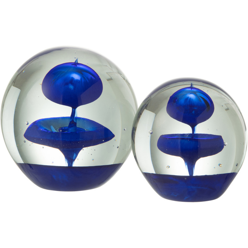 Sulfure Ronde Bulle Rondo en Verre Bleu foncé 10 cm - 2